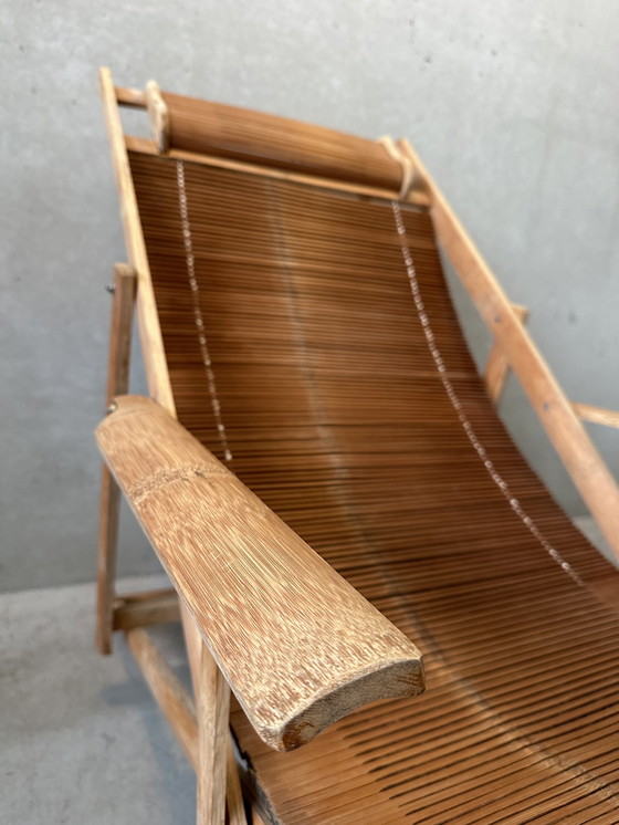 Image 1 of Chaise longue vintage - bambou - japandi