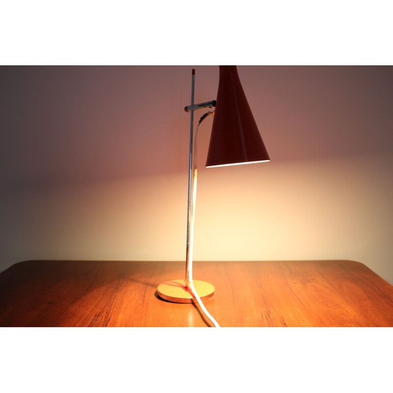 Image 1 of Vintage table lamp for Lidokov in red metal 1960s