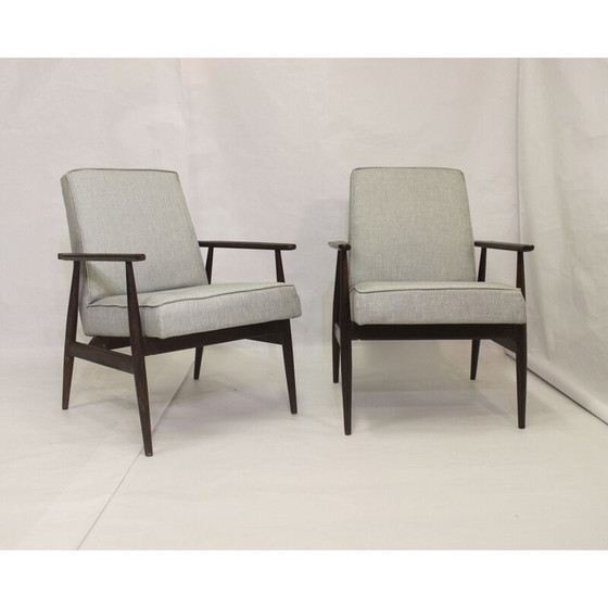 Image 1 of Coppia di poltrone vintage 300-190 in tessuto grigio screziato di Henryk Lis, 1970