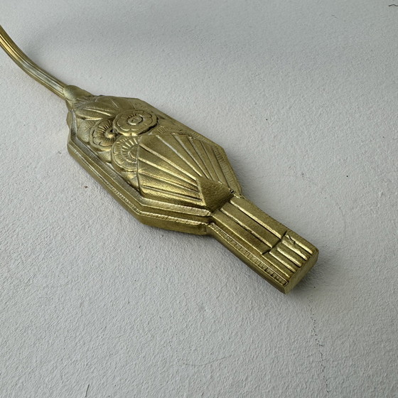 Image 1 of Antique Brass And Glass Art-Deco Wall Lamp