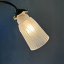 Lampada da parete antica Art Déco in ottone e vetro