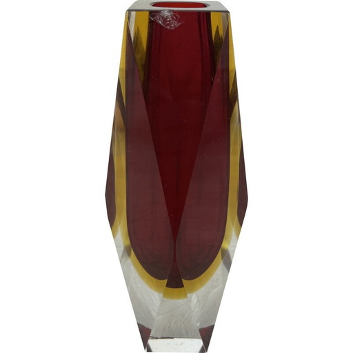 Vintage Sommerso vase in Murano glass by Flávio Poli for Alessandro Mandruzzato