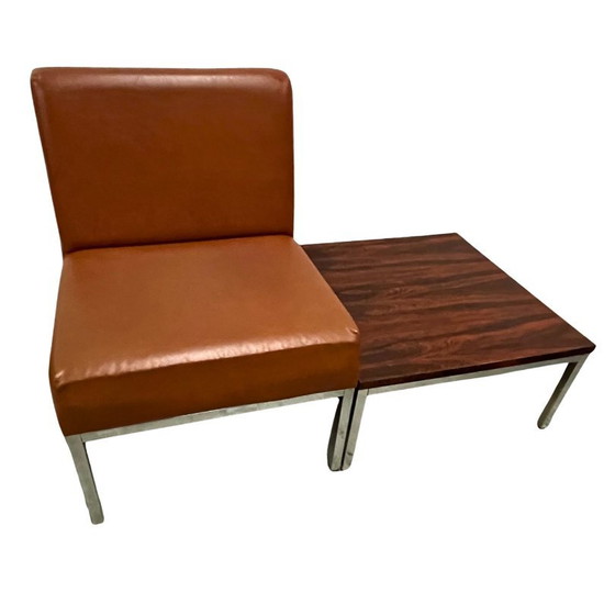 Image 1 of Element Sofa Chrome / Skai / Cognac - 4 Modules Incl. 3 Tables