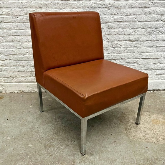 Image 1 of Element Sofa Chrome / Skai / Cognac - 4 Modules Incl. 3 Tables