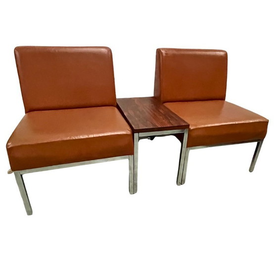 Image 1 of Element Sofa Chrome / Skai / Cognac - 4 Modules Incl. 3 Tables