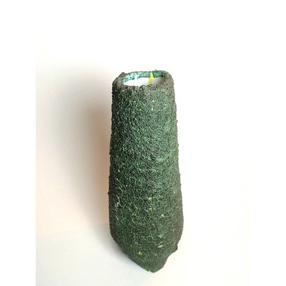 Image 1 of Vintage emerald green ceramic table vase, 1970