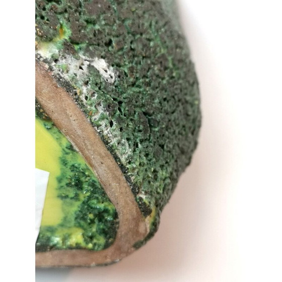 Image 1 of Vintage emerald green ceramic table vase, 1970