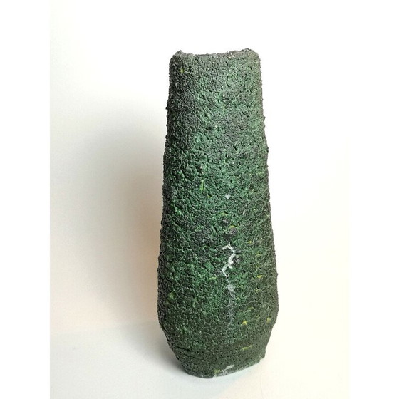 Image 1 of Vintage emerald green ceramic table vase, 1970