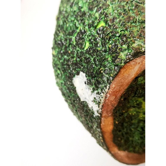 Image 1 of Vintage emerald green ceramic table vase, 1970