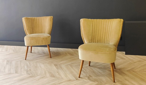 2x Mid Century cocktail armchairs