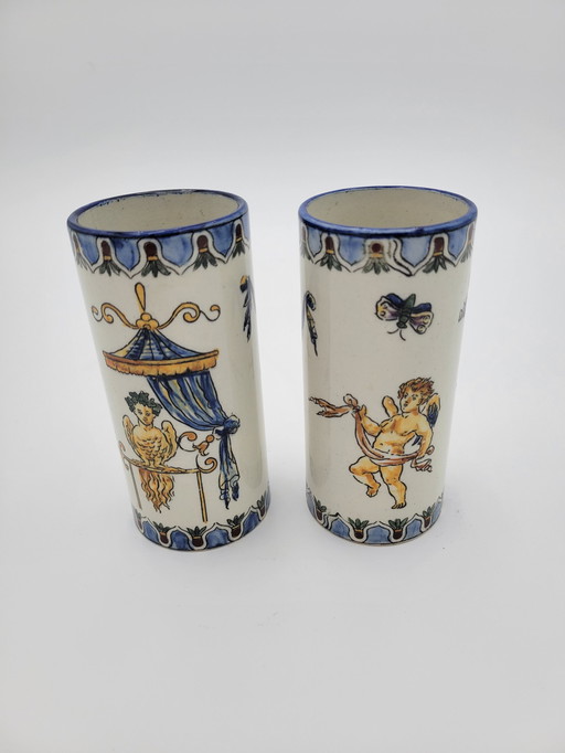 Pair De Vases Rouleaux Gien