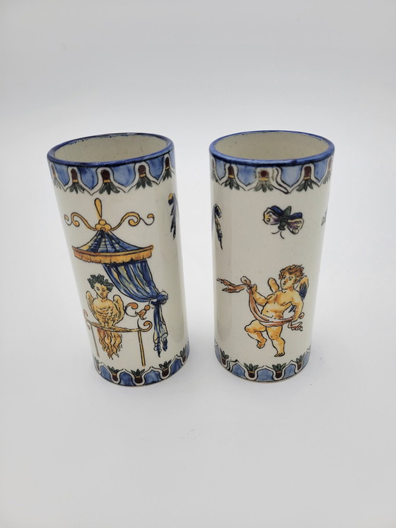 Image 1 of Pair De Vases Rouleaux Gien