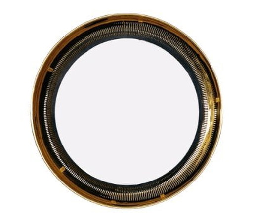 Brass mirror with lights by Vereinigte Werkstätten Collection, 1970s