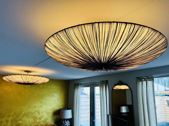 Image 1 of Aqua Creations Stand By Pendant Lamp Taupe Purple Rain 122cm