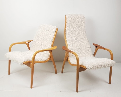 Yngve Ekström Armchairs | High and Low Model Plush Fabric