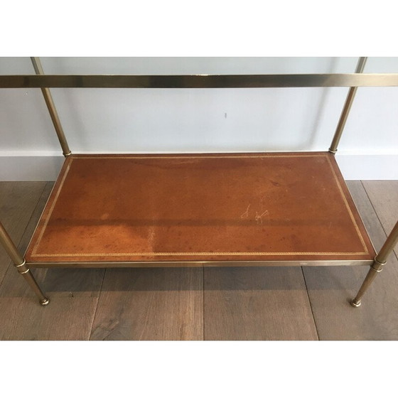 Image 1 of Coppia di estremità per divani vintage in mogano, ottone e marmo