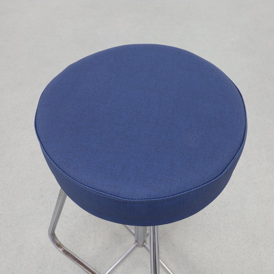 Image 1 of Adjustable Stool In Chrome, 1960S New Upholstered