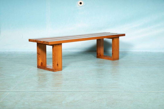 Image 1 of Banc à lattes minimaliste Ate van Apeldoorn, banc en pin vintage
