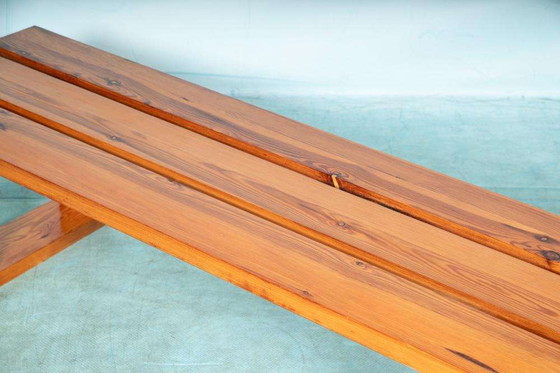 Image 1 of Banc à lattes minimaliste Ate van Apeldoorn, banc en pin vintage