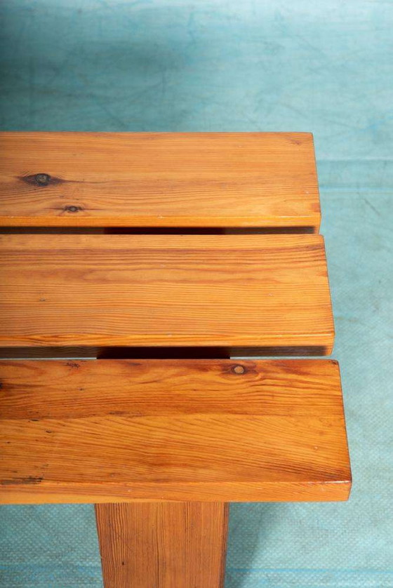 Image 1 of Banc à lattes minimaliste Ate van Apeldoorn, banc en pin vintage