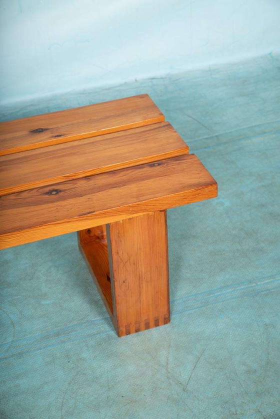 Image 1 of Banc à lattes minimaliste Ate van Apeldoorn, banc en pin vintage