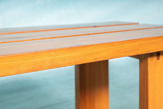 Image 1 of Banc à lattes minimaliste Ate van Apeldoorn, banc en pin vintage
