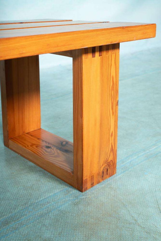 Image 1 of Banc à lattes minimaliste Ate van Apeldoorn, banc en pin vintage