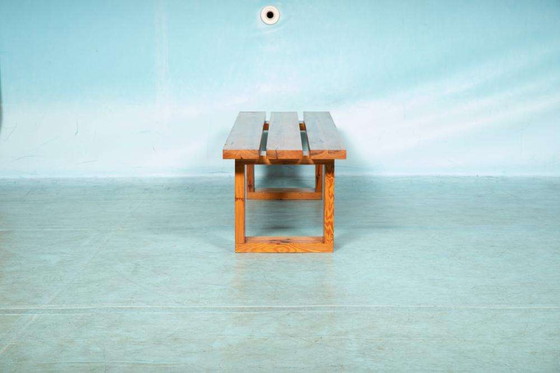Image 1 of Banc à lattes minimaliste Ate van Apeldoorn, banc en pin vintage