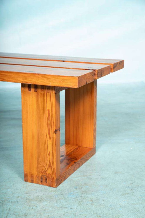 Image 1 of Banc à lattes minimaliste Ate van Apeldoorn, banc en pin vintage