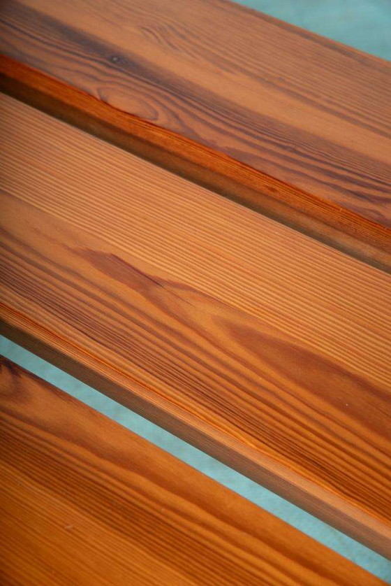 Image 1 of Banc à lattes minimaliste Ate van Apeldoorn, banc en pin vintage