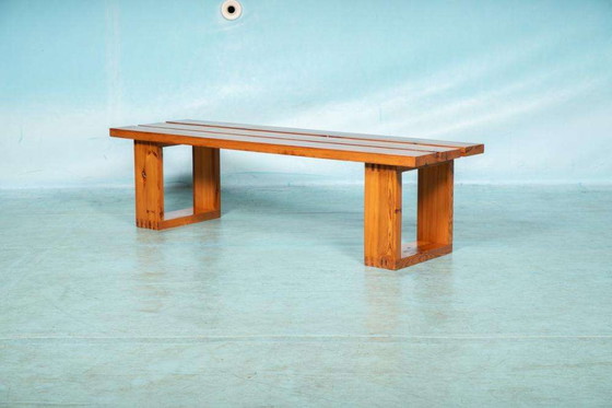 Image 1 of Banc à lattes minimaliste Ate van Apeldoorn, banc en pin vintage