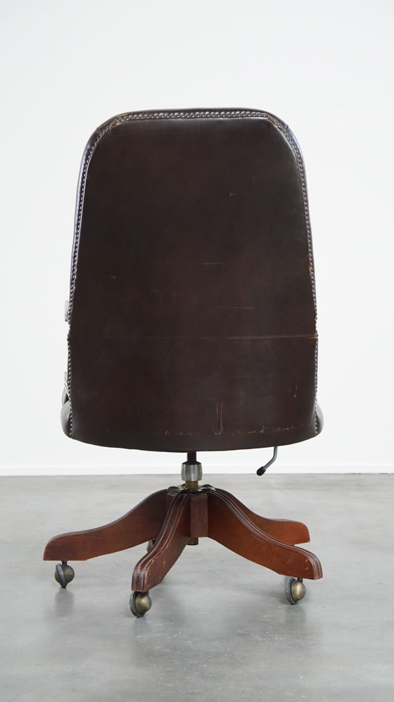 Image 1 of Beef Leather Chesterfield Office Chair