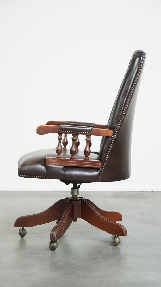 Image 1 of Beef Leather Chesterfield Office Chair