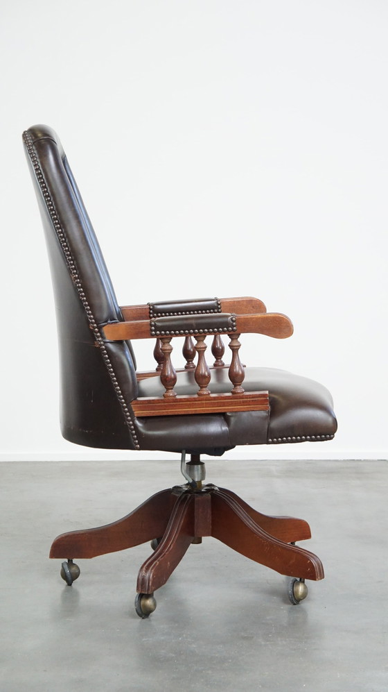 Image 1 of Beef Leather Chesterfield Office Chair