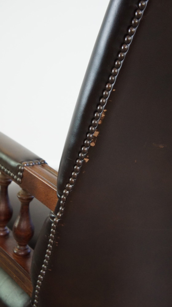 Image 1 of Beef Leather Chesterfield Office Chair