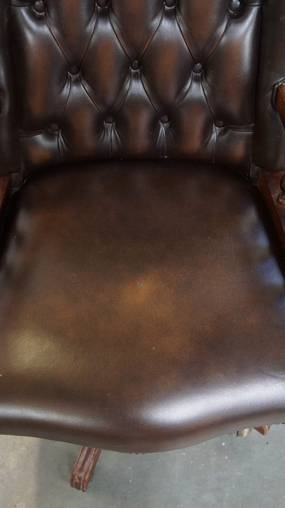 Image 1 of Beef Leather Chesterfield Office Chair