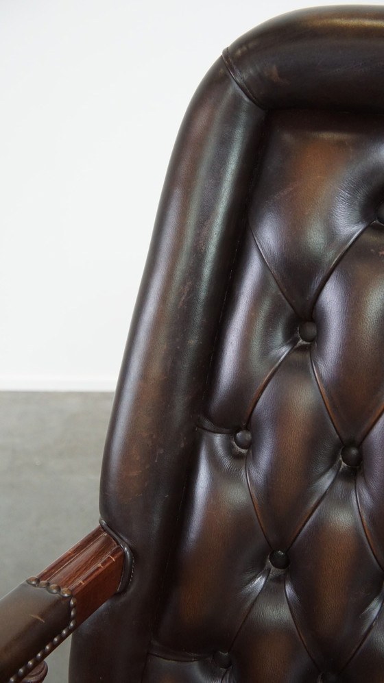 Image 1 of Beef Leather Chesterfield Office Chair