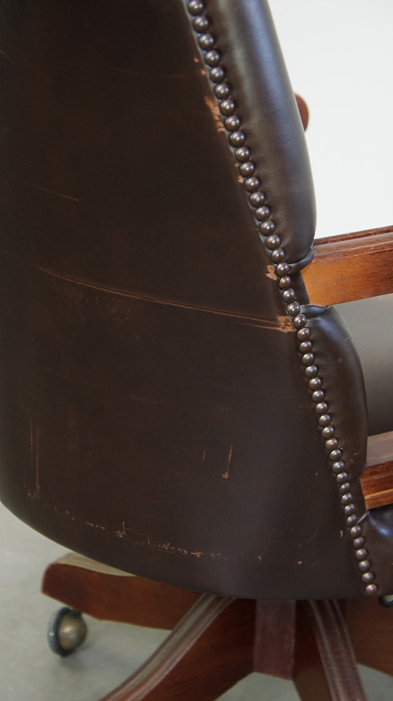 Image 1 of Beef Leather Chesterfield Office Chair