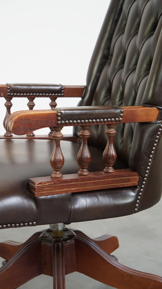 Image 1 of Beef Leather Chesterfield Office Chair