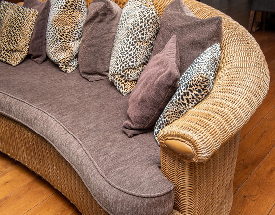 Image 1 of Vintage rattan bench