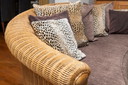 Vintage rattan bench