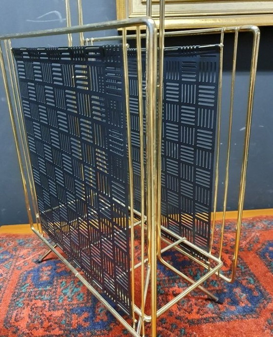 Image 1 of 1178 Immagine 3 di Hollywood Regency Anthracite Magazine Rack Immagine 4 di Hollywood Regency Anthracite Magazine Rack Hollywood