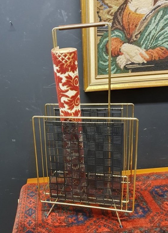 Image 1 of 1178 Immagine 3 di Hollywood Regency Anthracite Magazine Rack Immagine 4 di Hollywood Regency Anthracite Magazine Rack Hollywood