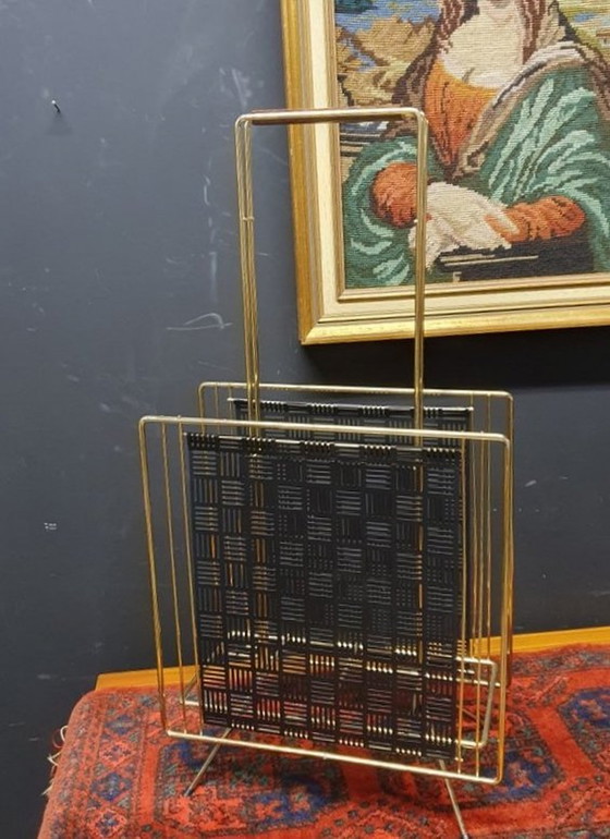 Image 1 of 1178 Immagine 3 di Hollywood Regency Anthracite Magazine Rack Immagine 4 di Hollywood Regency Anthracite Magazine Rack Hollywood