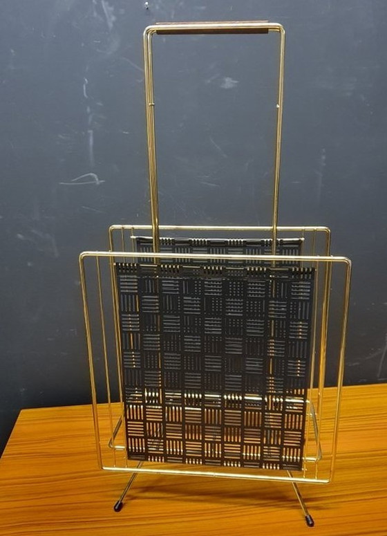 Image 1 of 1178 Immagine 3 di Hollywood Regency Anthracite Magazine Rack Immagine 4 di Hollywood Regency Anthracite Magazine Rack Hollywood