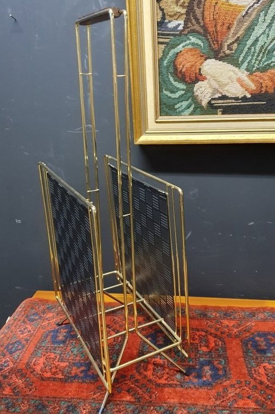 Image 1 of 1178 Immagine 3 di Hollywood Regency Anthracite Magazine Rack Immagine 4 di Hollywood Regency Anthracite Magazine Rack Hollywood