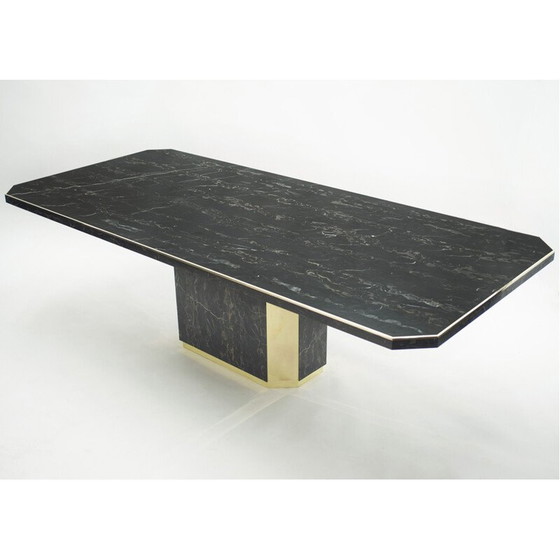 Image 1 of Large brass portor marble table J.C Mahey