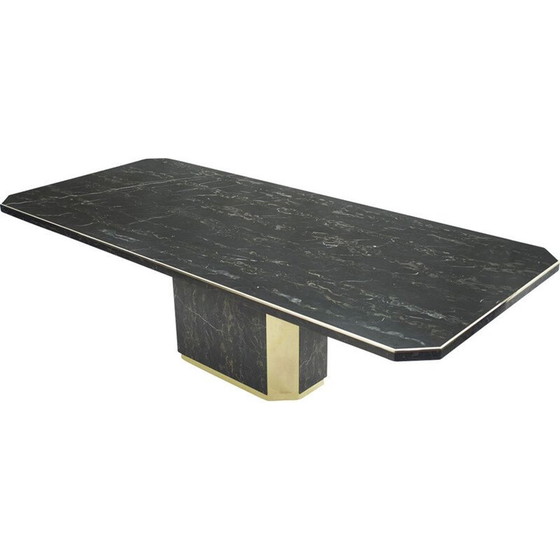 Image 1 of Large brass portor marble table J.C Mahey