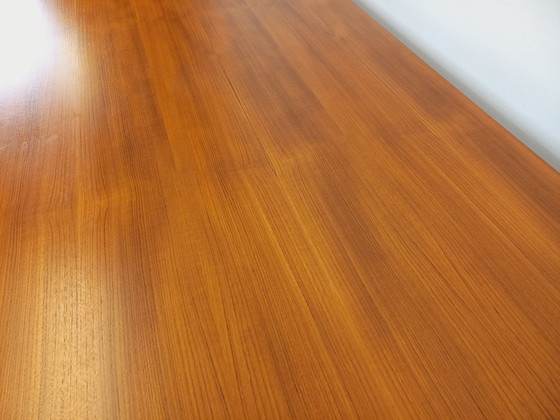 Image 1 of Vintage Scandinavian 50s 60s Rectangular Teak Dining Table With Extensions