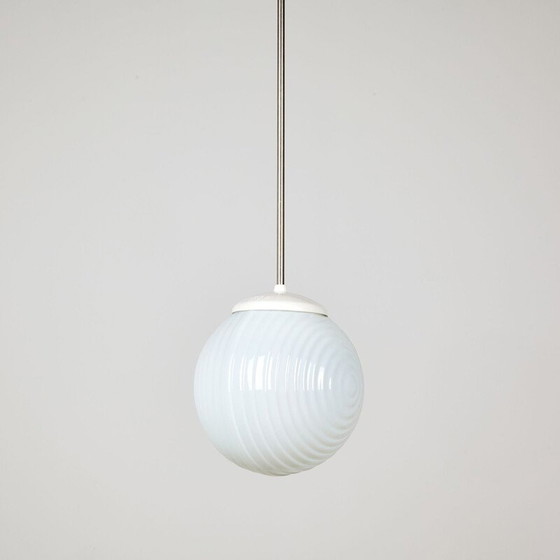 Image 1 of Vintage glass and plastic pendant lamp, Czechoslovakia 1970
